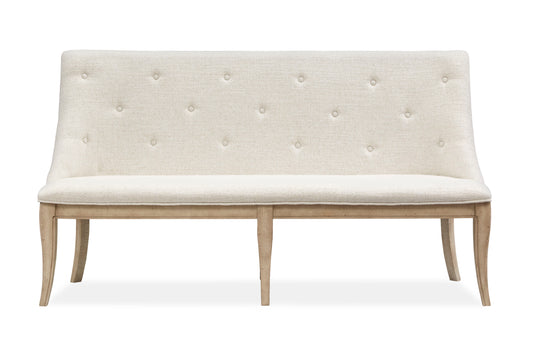 Harlow - Dining Bench With Upholstered Seat & Back - Weathered Bisque