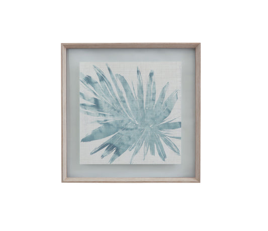 Burlap Ocean Palm - II Framed Print - Light Blue