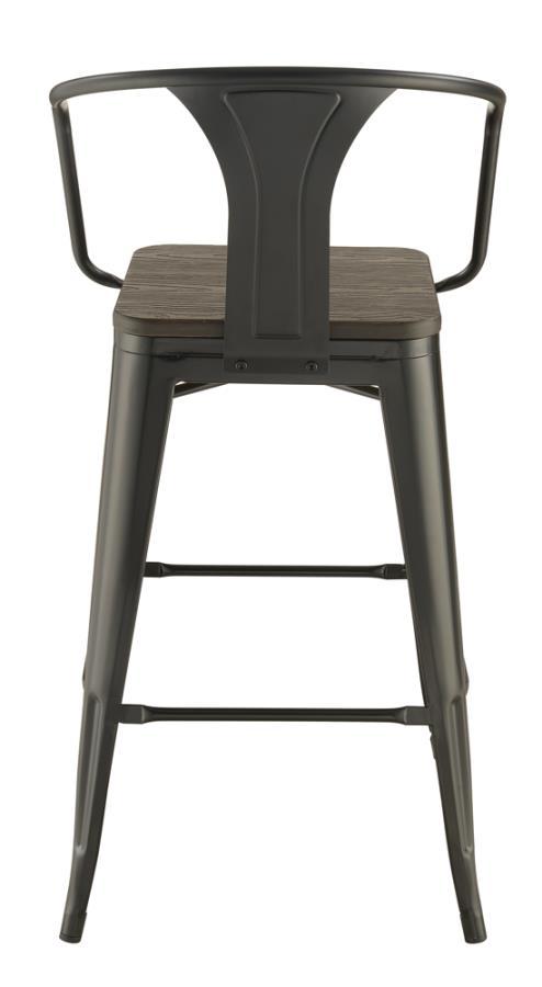 Cavalier - Metal Bar Chair (Set of 2) - Dark Elm And Matte Black