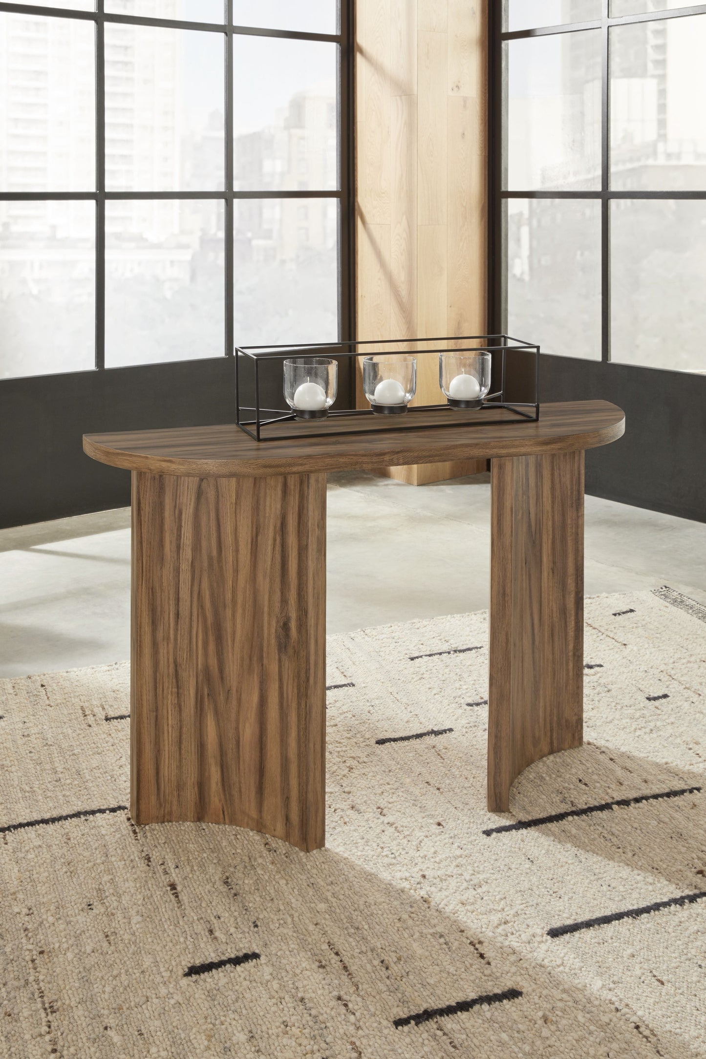 Austanny - Warm Brown - Sofa Table