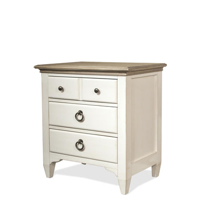 Myra - Three Drawer Nightstand - Natural / Paperwhite