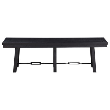 Newport - Wood Trestle Base Dining Bench - Black