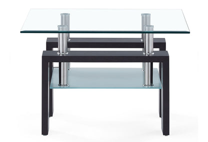 T646 - End Table - Clear / Dark Brown