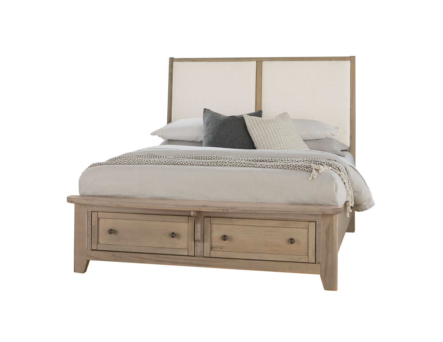 Woodbridge - Storage Upolstered Bed - Light Brown Wood