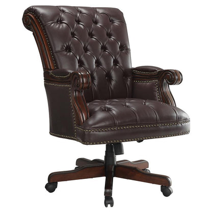 Calloway - Upholstered Executive Office Desk Chair - Dark Brown