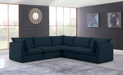 Mackenzie - Modular Sectional 5 Piece - Navy - Modern & Contemporary