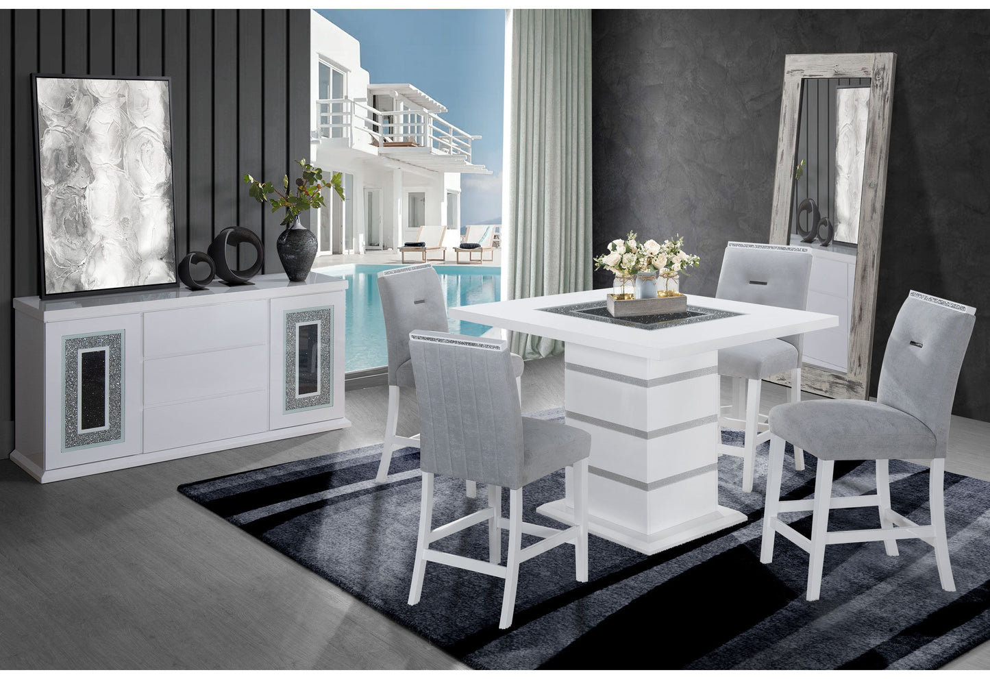 Monaco - Bar Table - White