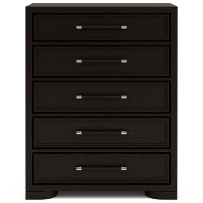 Lydia - Five Drawer Chest - Dark Brown