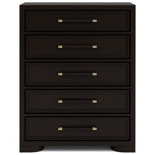 Lydia - Five Drawer Chest - Dark Brown