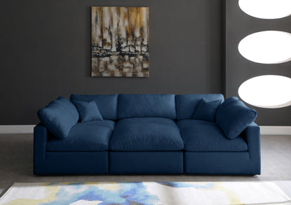 Plush - Velvet Standart Comfort Modular Sectional - Navy - Fabric