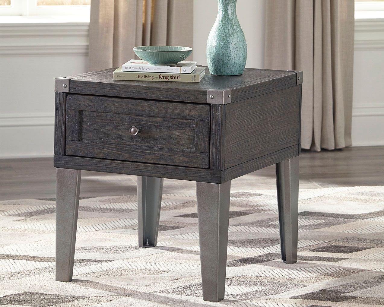 Todoe - Dark Gray - Rectangular End Table