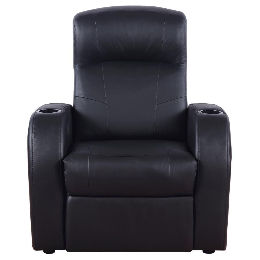 Cyrus - Upholstered Track Arm Recliner - Black