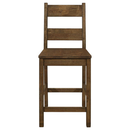 Coleman - Wood Counter Chair (Set of 2) - Rustic Golden Brown