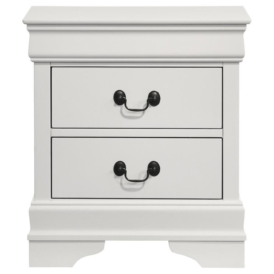 Louis Philippe - 2-Drawer Nightstand Bedside Table - White