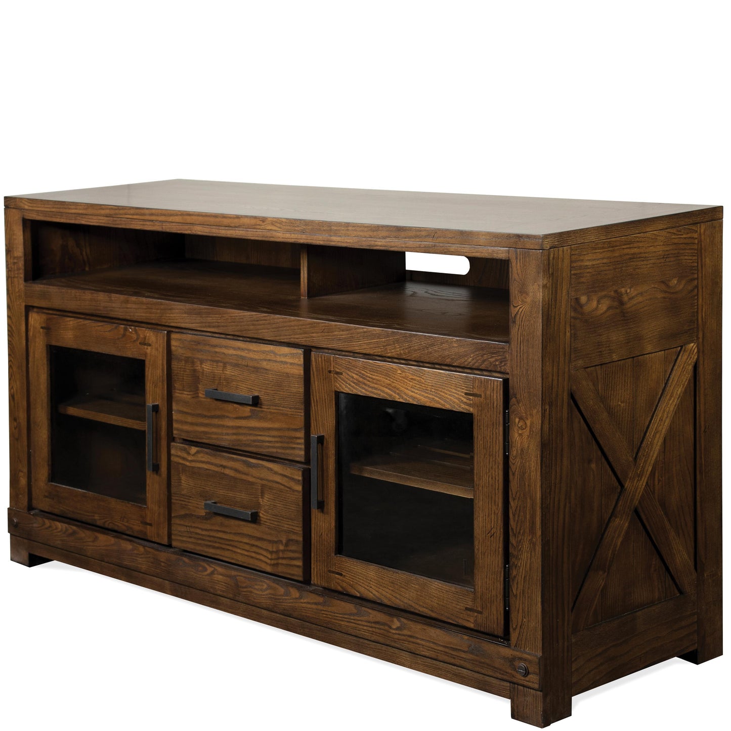 Windridge - TV Console-Glass Door - Sagamore Burnished Ash