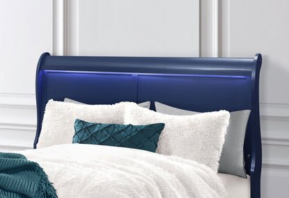 Charlie - Queen Bed With LED - Blue