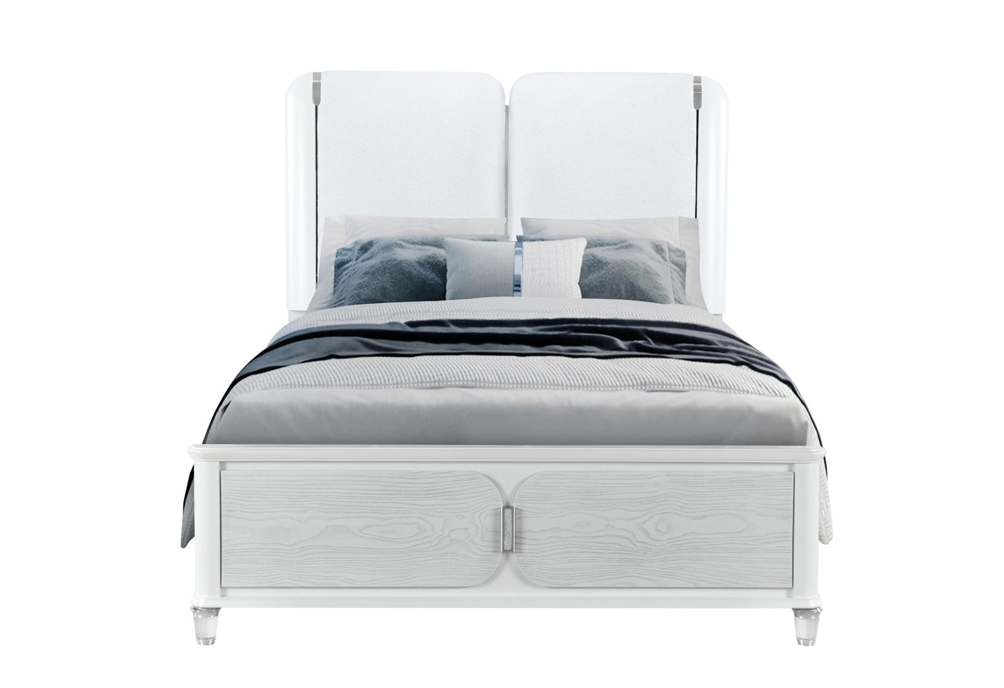 Apollo - Queen Bed - Gray / White