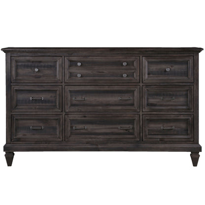 Calistoga - 9 Drawer Dresser In Weathered Charcoal - Weathered Charcoal