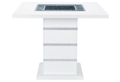 Monaco - Bar Table & Four Bar Stools - Light Gray / White