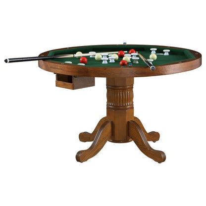 Mitchell - Round Dining And Billiard Poker Game Table - Amber