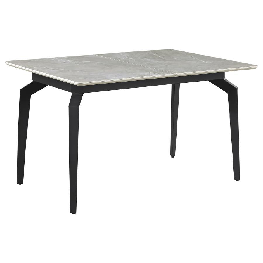 Mina - Rectangular Extension Dining Table - Gray Ceramic