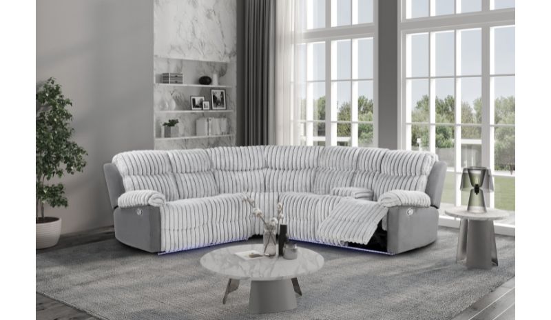 U6028 - Sectional With LED - Gray