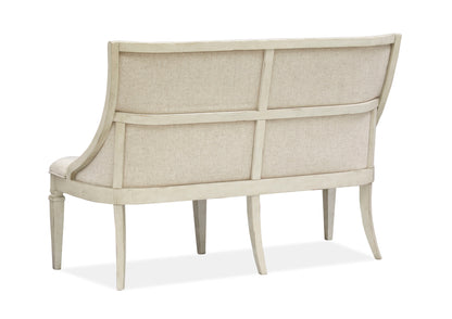 Newport - Bench With Upholstered Seat & Back - Alabaster