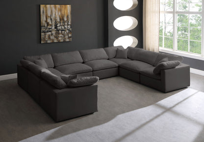 Plush - Velvet Standart Comfort Modular Sectional - Grey - Fabric