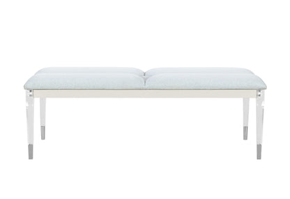 Orion - Bench With Acrylic Legs - White / Gold