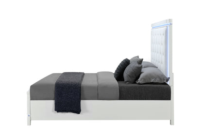 Alina - Full Bed With LED - White