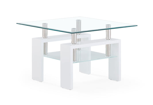 T648 - End Table - Clear / White