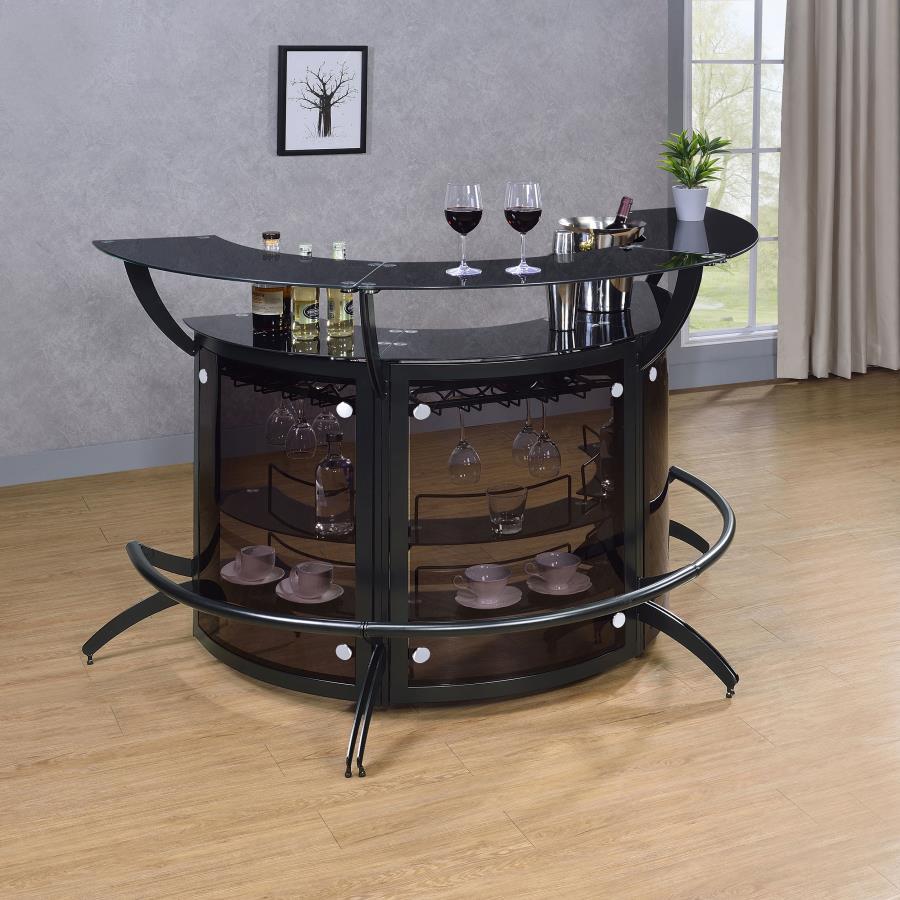 Dallas - 3-Piece Curved Freestanding Home Bar Cabinet