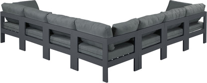 Nizuc - Outdoor Patio Modular Sectional 7 Piece - Gray Dark - Fabric