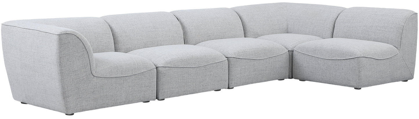 Miramar - Modular Sectional 5 Piece - Gray - Modern & Contemporary