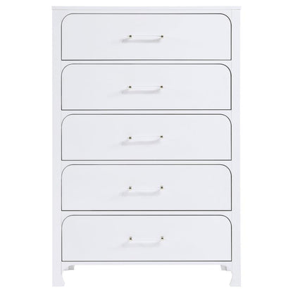 Anastasia - 5-Drawer Bedroom Chest - Pearl White