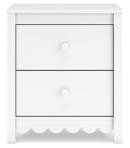 Hallityn - White - Two Drawer Night Stand