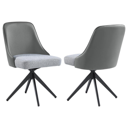 Paulita - Upholstered Swivel Dining Side Chair (Set of 2) - Gray