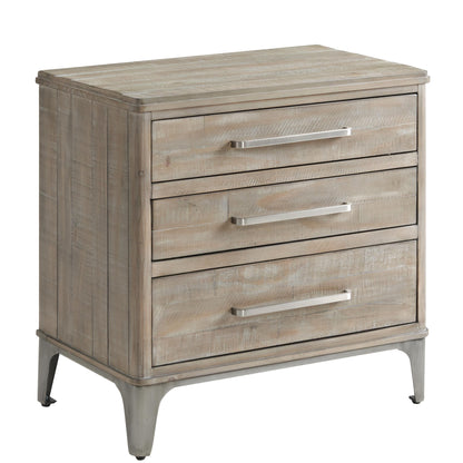 Intrigue - Three Drawer Nightstand - Light Brown