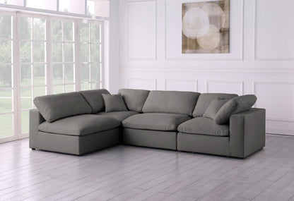 Plush - Velvet Standart Comfort Modular Sectional 4 Piece - Grey