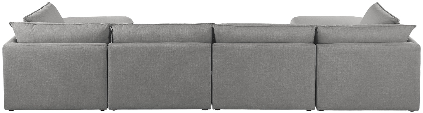 Mackenzie - Modular Sectional 6 Piece - Gray - Fabric - Modern & Contemporary