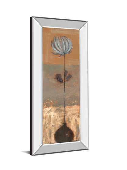 Solitary Flower I By Norman Wyatt - Mirror Framed Print Wall Artt - Dark Gray