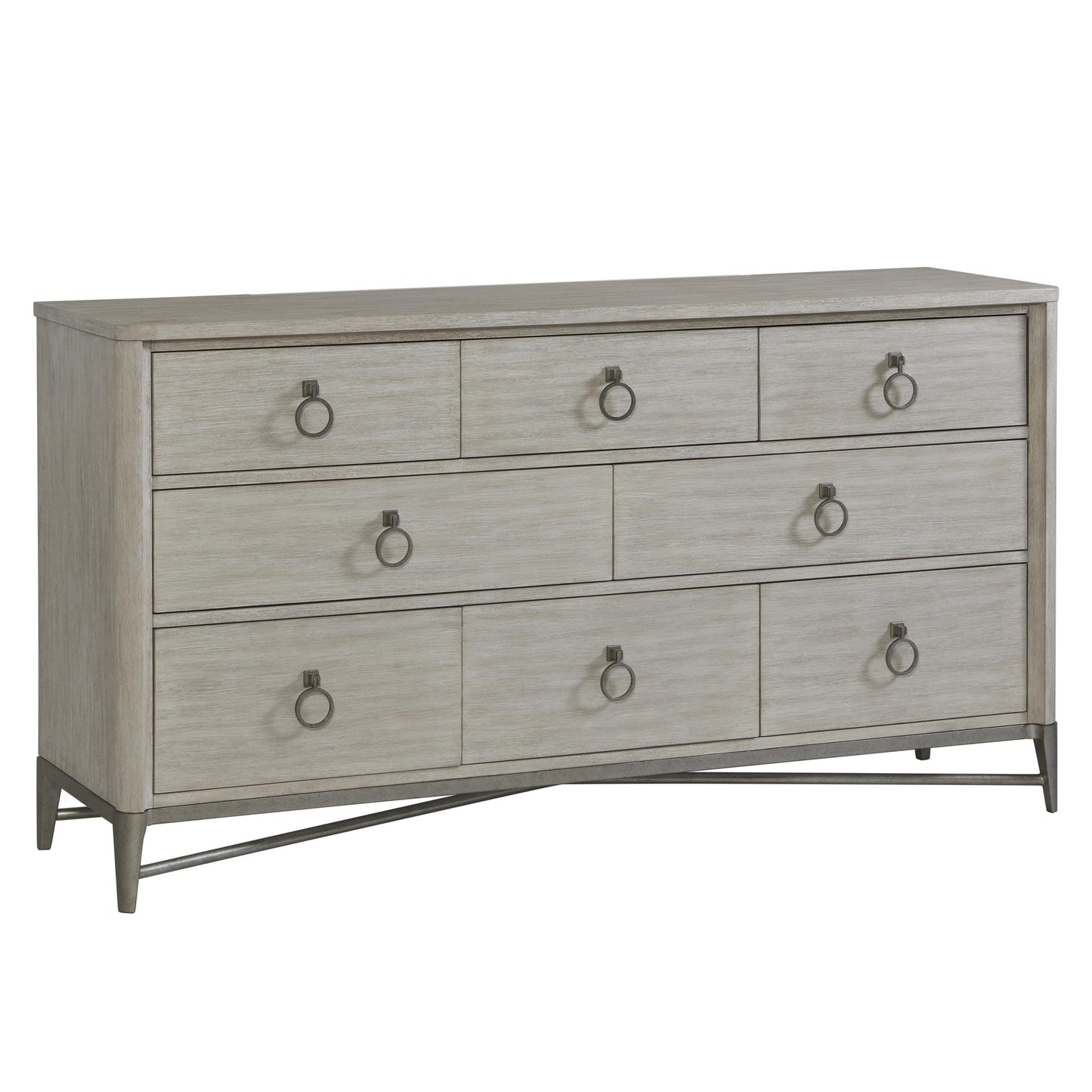 Maisie - Eight Drawer Dresser - Pearl Silver