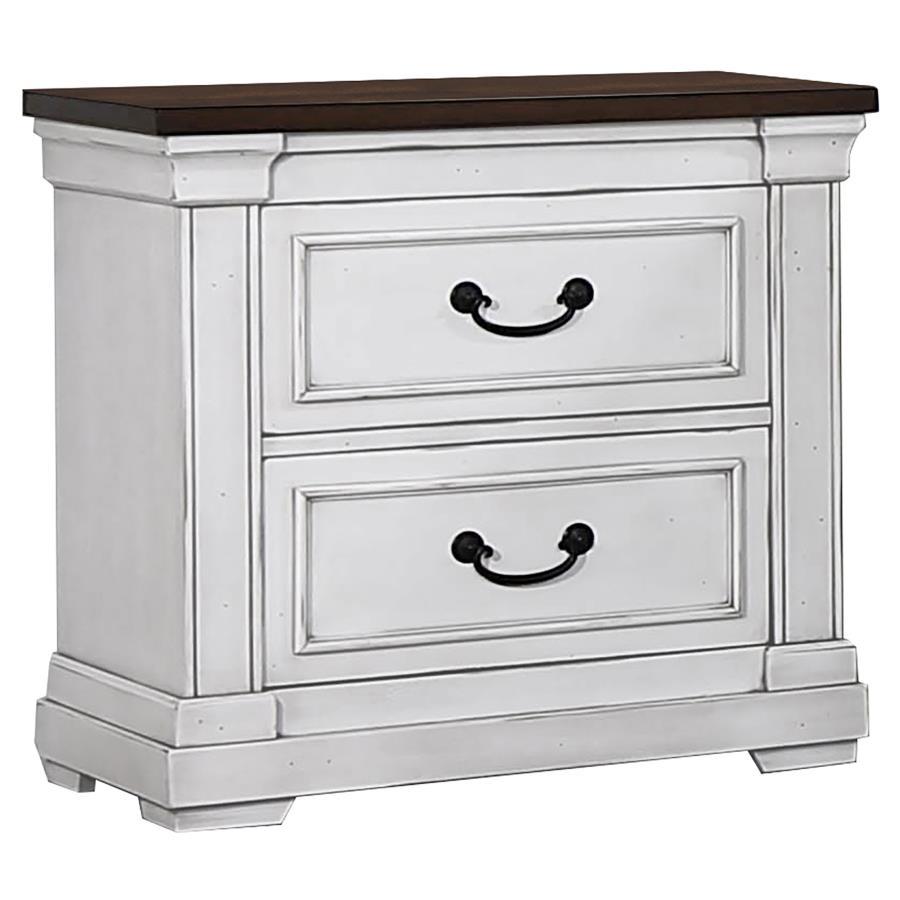 Hillcrest - 2-Drawer Nightstand - Distressed White