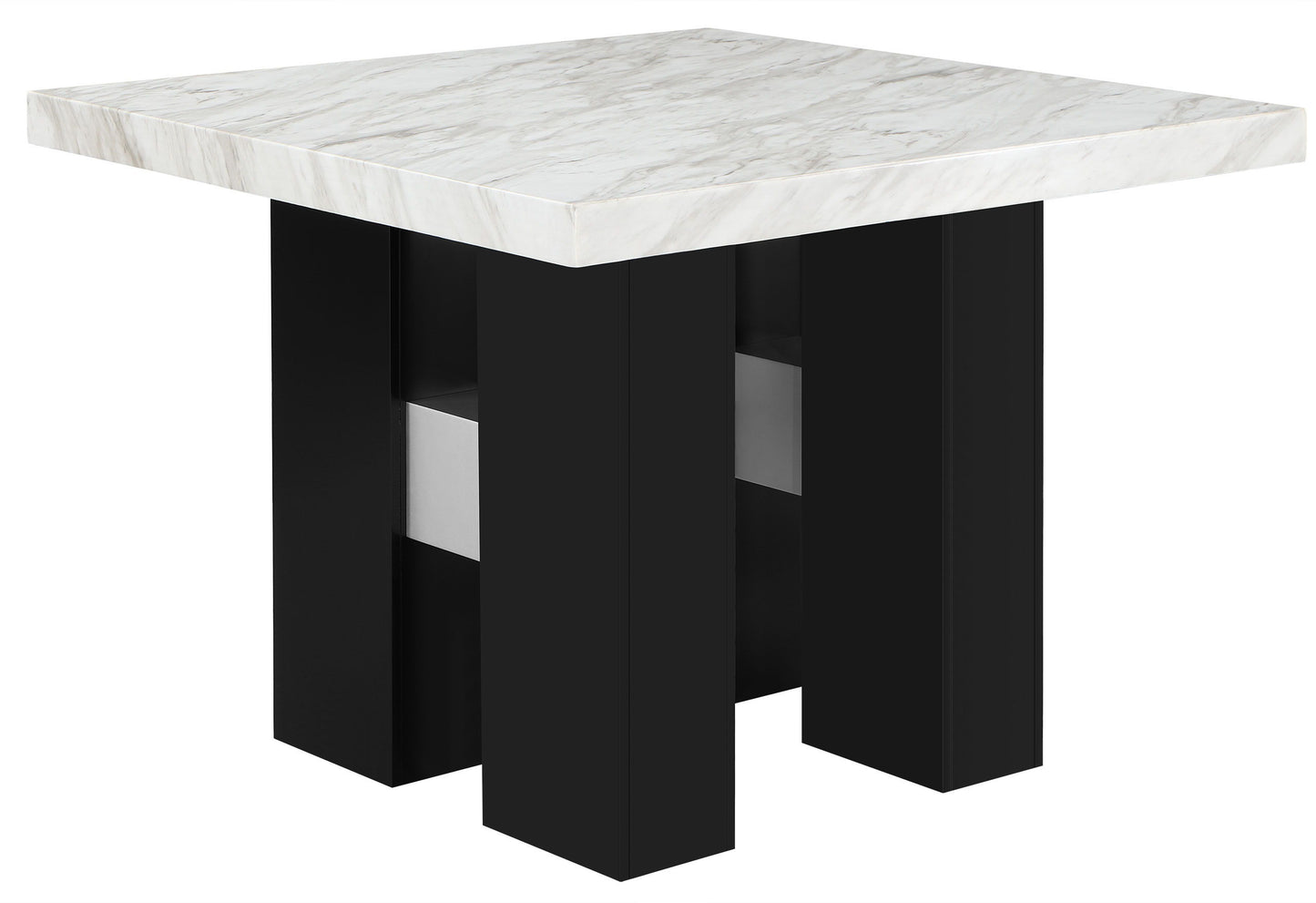 D04 White Bar Table And Four D8685 Bar Stools - White / Gray