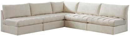 Jacob - Modular Sectional 5 Piece - Cream - Fabric - Modern & Contemporary