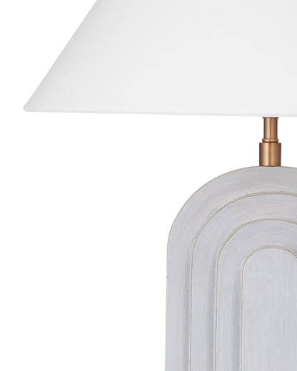 Witham - Table Lamp - Light Cement With Gold Highlights