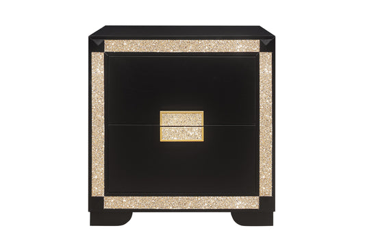 Blake - Nightstand - Black / Gold