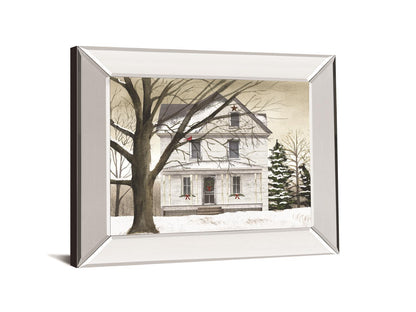 Winter Porch By Billy Jacobs - Mirror Framed Print Wall Art - Pearl Silver