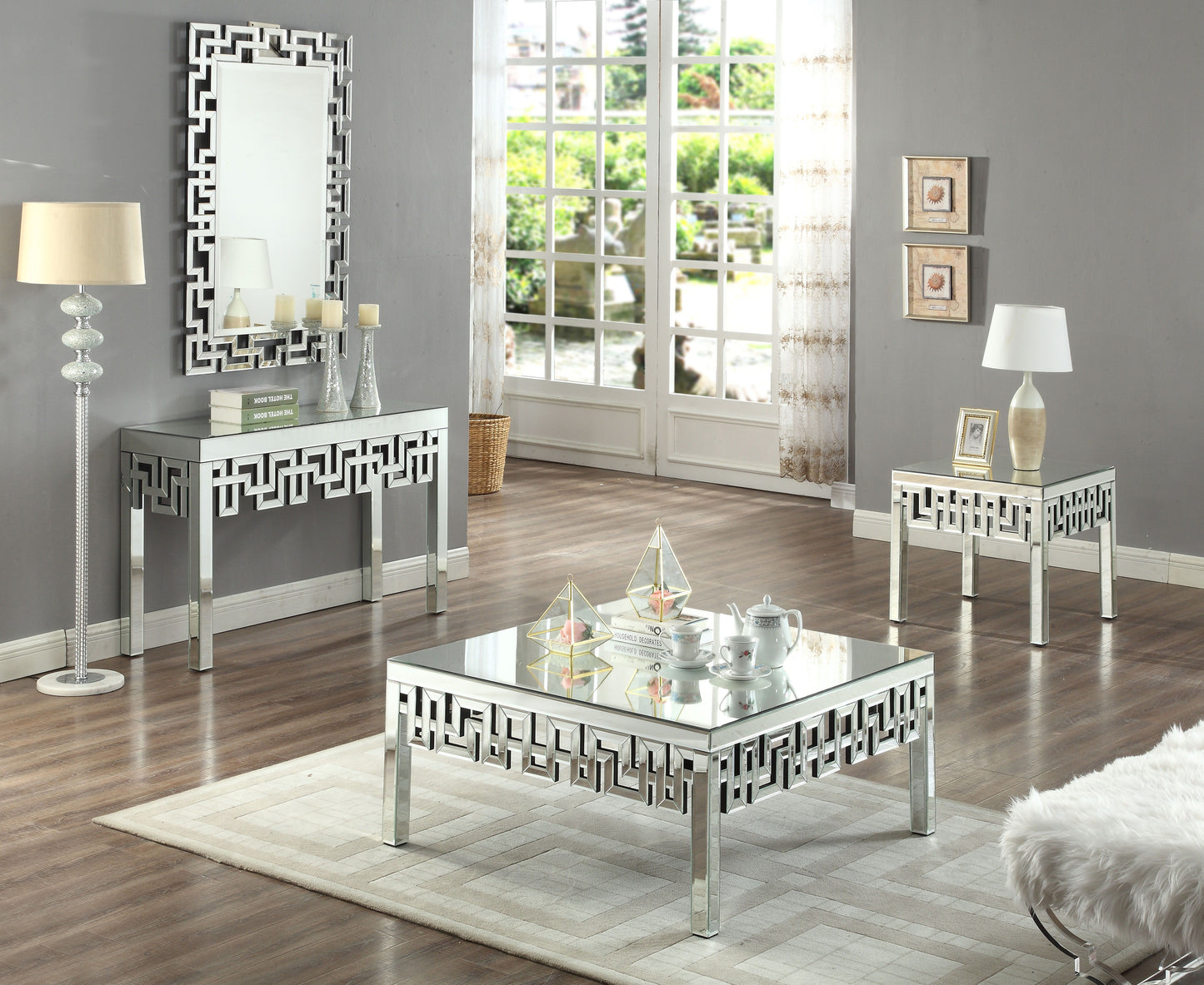 Aria - Console Table - Pearl Silver