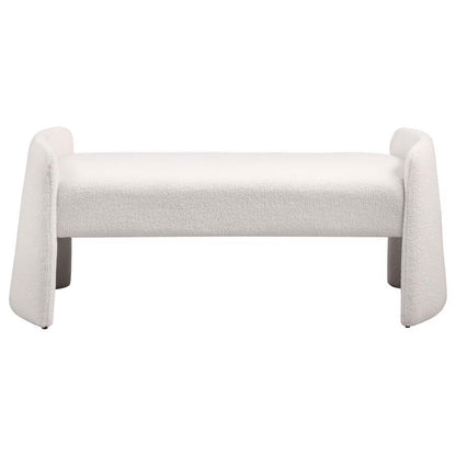 Peoria - Velvet Upholstered Accent Bench - Ivory